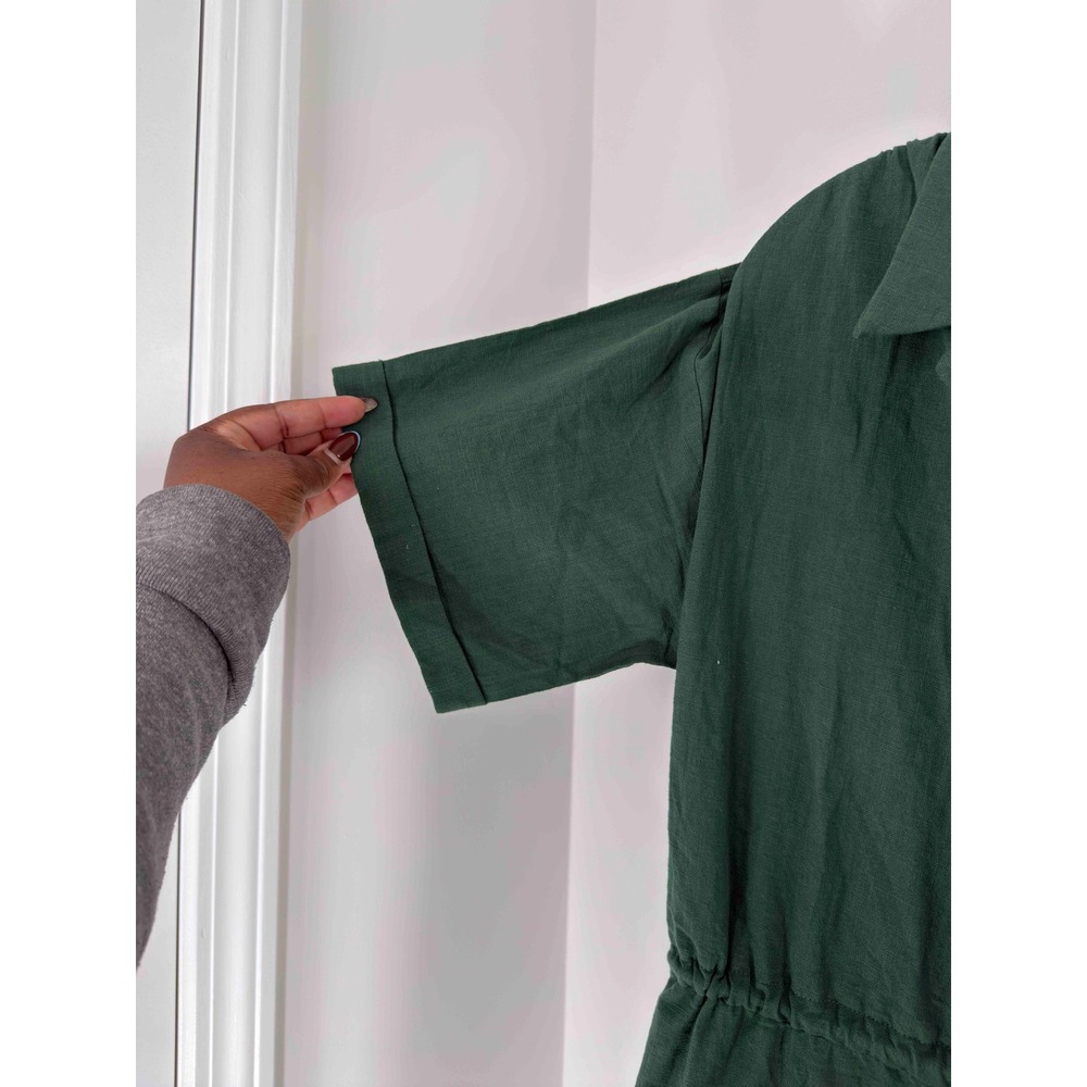 Baltic Borm Hemming Jumpsuit Greem Short Sleeve Button Up Lightweight Medium - Picture 8 of 16